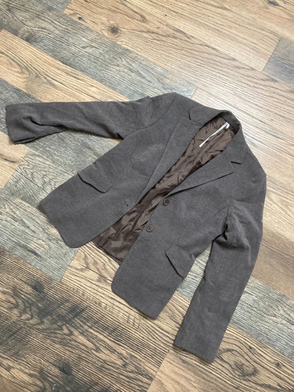 Max Studio Women’s Blazer Size 8 Brown Taupe 2 Button Lined Career Jacket